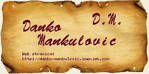 Danko Mankulović vizit kartica